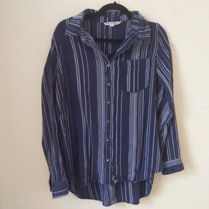 Blue stripped button up